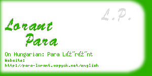 lorant para business card